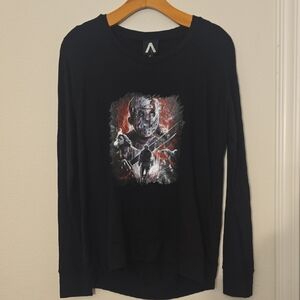 Black Graphic Women''s Long Sleve T-shirt.